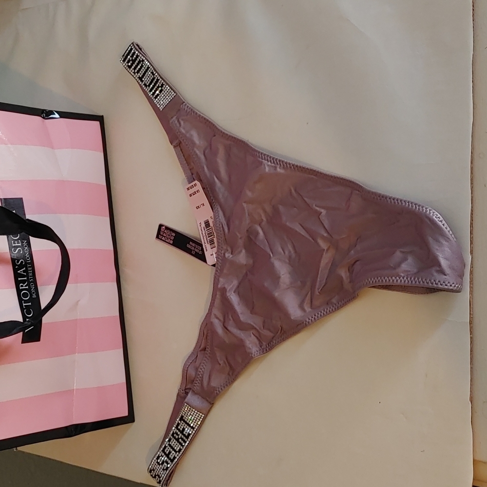 Victoria Secrets Bombshell Shine Strap Thong Xl